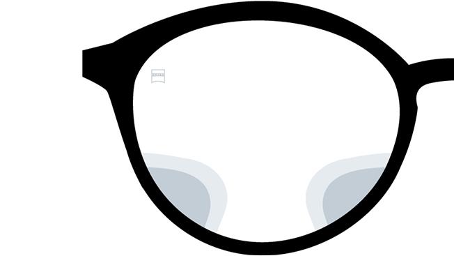 Зображення лінз ZEISS Digital SmartLife. На рисунку показано вид крізь лінзи. 