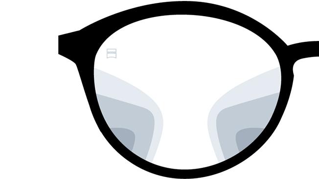 Зображення прогресивних лінз ZEISS Precision Plus. На рисунку показано вид крізь лінзи.