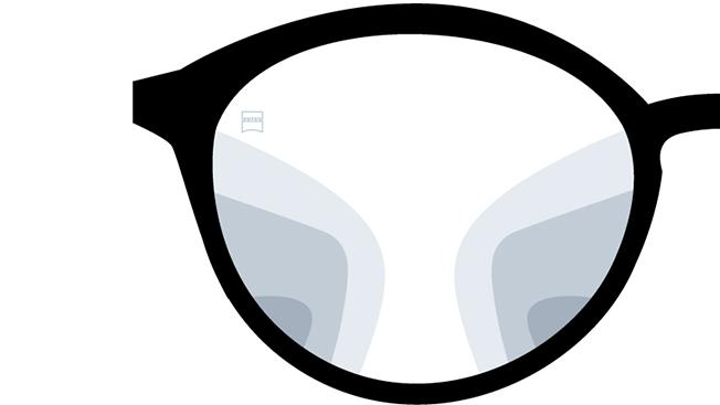 Зображення лінз ZEISS Progressive Precision Pure. На рисунку показано вид крізь лінзи.