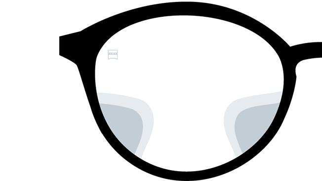 Зображення лінз ZEISS SmartLife Progressive Superb. На рисунку показано вид крізь лінзи.