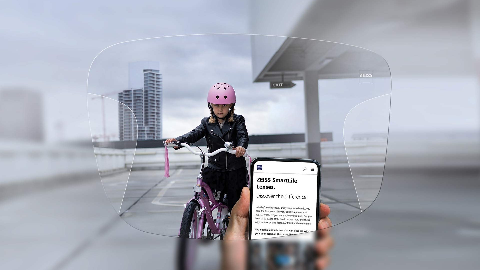 Зображення прогресивних лінз ZEISS SmartLife Individual. На рисунку показано вид крізь лінзи.