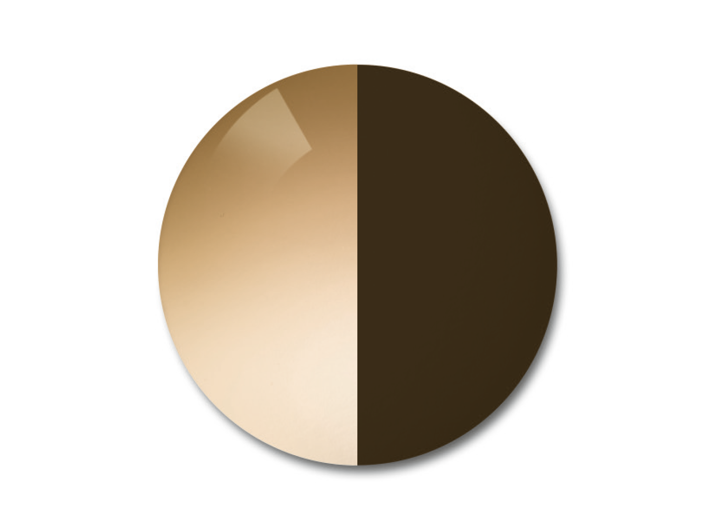 На ілюстрації зображено фотохромну лінзу ZEISS AdaptiveSun коричневого кольору з градієнтним тонуванням