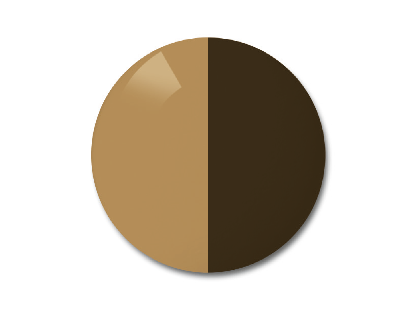 На ілюстрації зображено фотохромну лінзу ZEISS AdaptiveSun коричневого кольору з однотонним тонуванням
