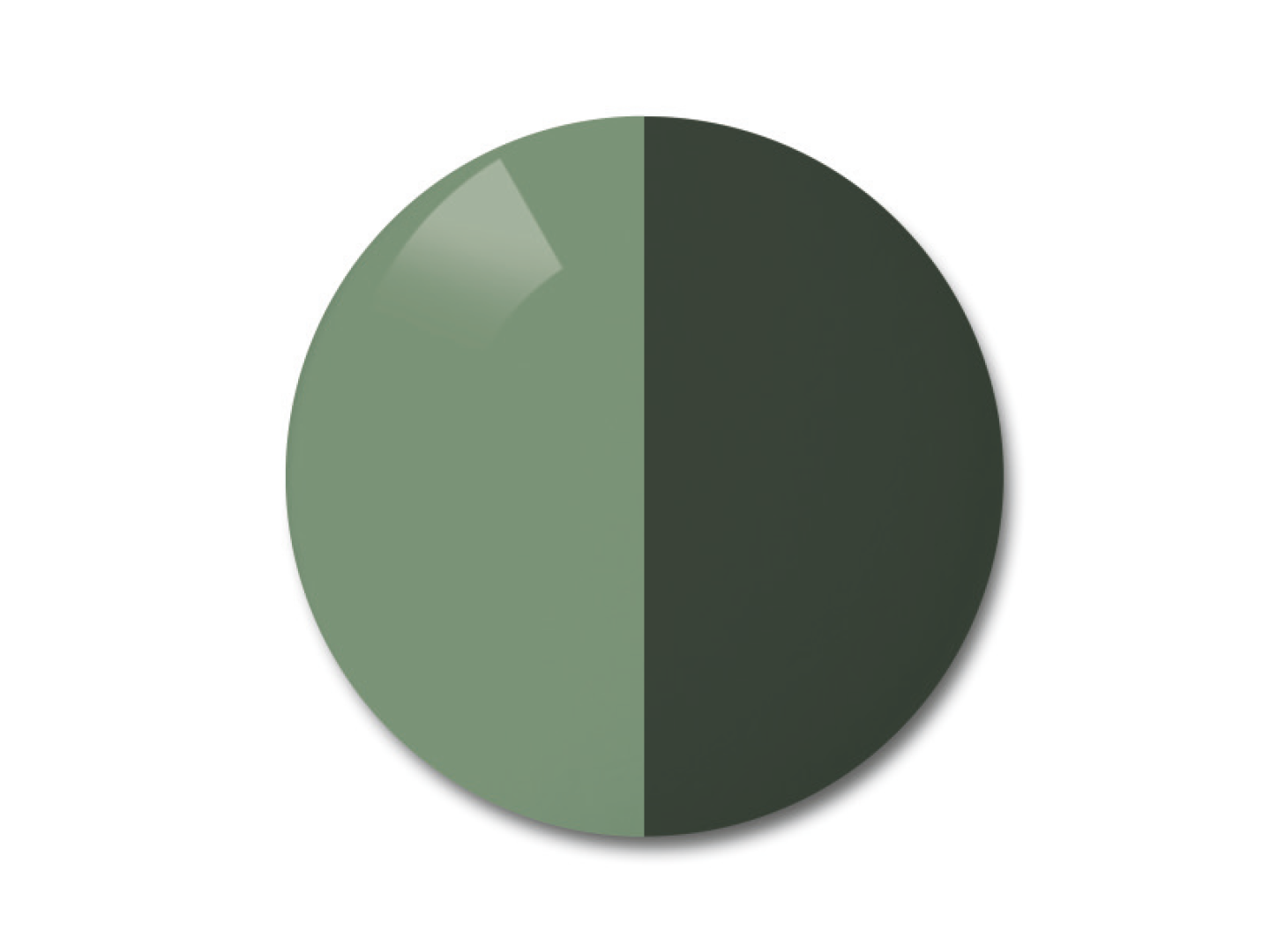 На ілюстрації зображено фотохромну лінзу ZEISS AdaptiveSun сіро-зеленого кольору з однотонним тонуванням 
